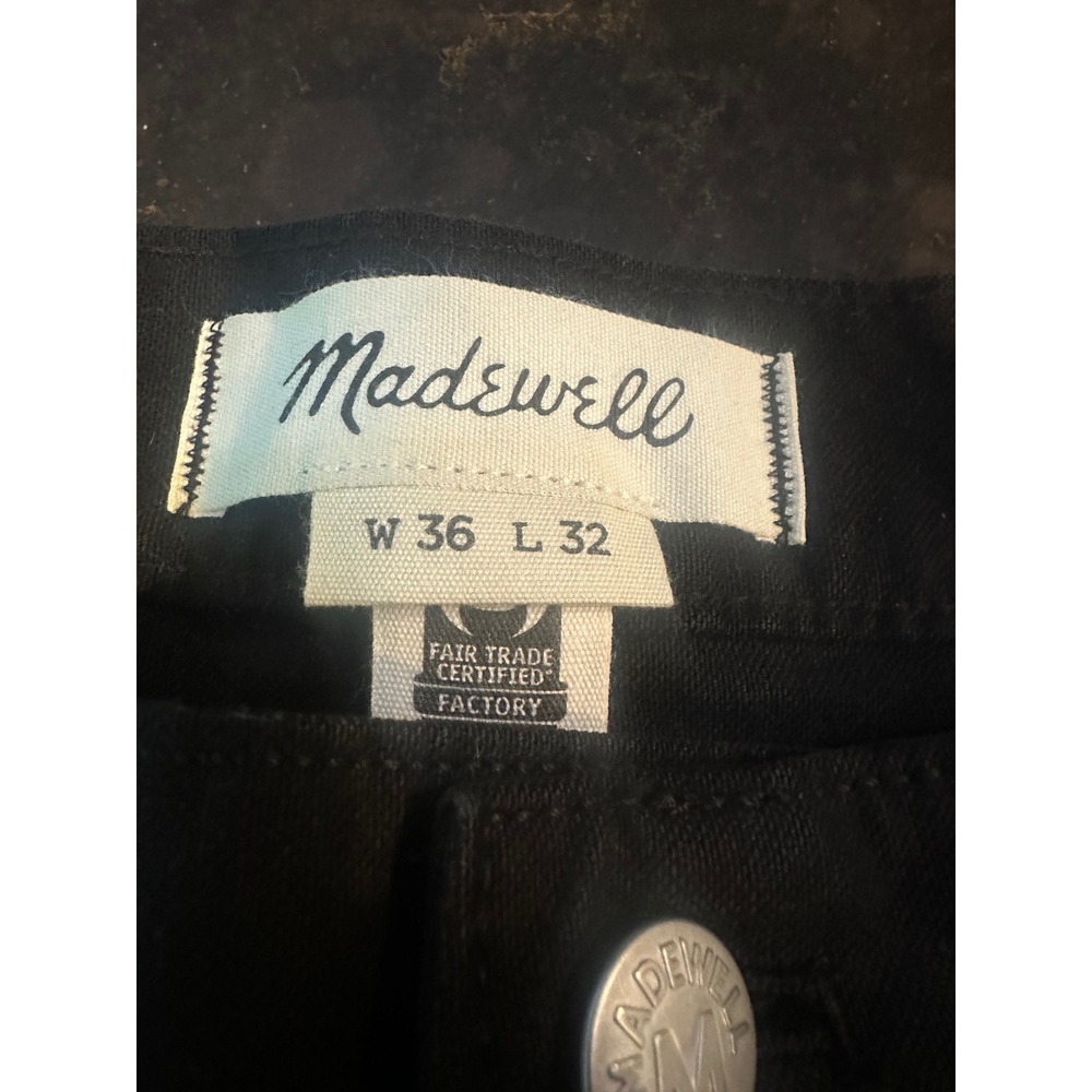 Madewell Mens Canvas Utility Pant Black Relaxed Fit Double Knee 36x32 NWT